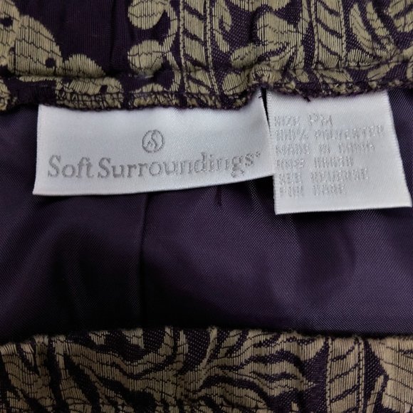 Soft Surroundings Purple Gold Brocade Midi Skirt - Picture 8 of 9